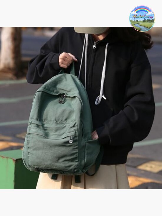 Vintage Canvas Backpack for Women Laptop School Daypack Boho Retro main image 4
